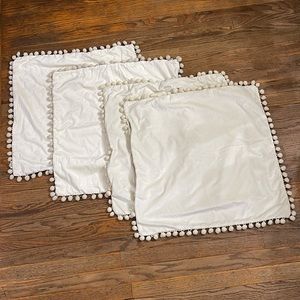 NEW 4 Cream Velvet Throw Pillow Covers